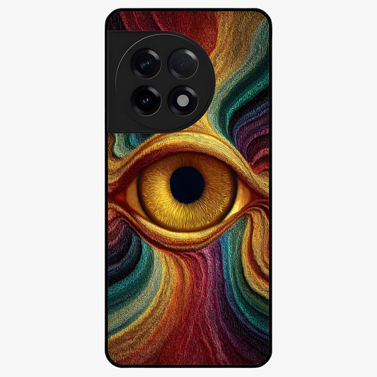 Visionary Flame Core Glass Case for 1+11R intense front view featuring fiery flame inspired artwork