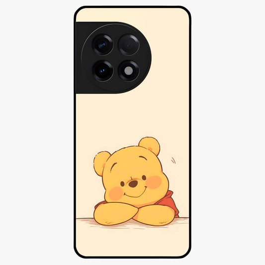 Winniethe Pooh Glass Case for 1+11R adorable front view featuring cute cartoon inspired artwork