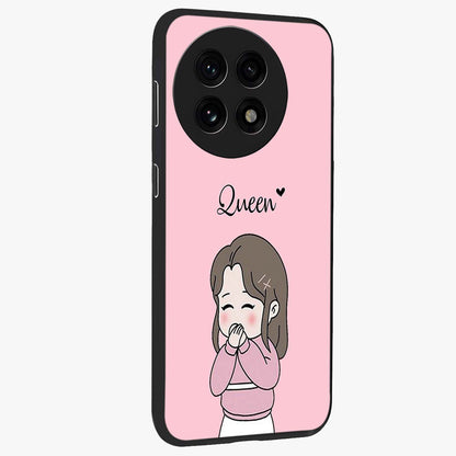 Blushing Love Moment Custom Name Glass Case for OnePlus 13R |1+13R