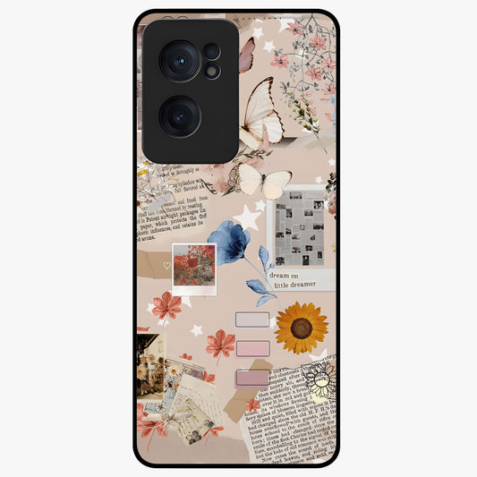 Aesthetic Butterfly Glass Case for 1+Nord Ce 2  front view featuring elegant butterfly artwork with soft aesthetic tones