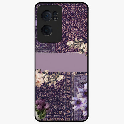 Antique Floral Whisper Glass Case for 1+Nord Ce 2  vintage front view featuring soft antique floral artwork