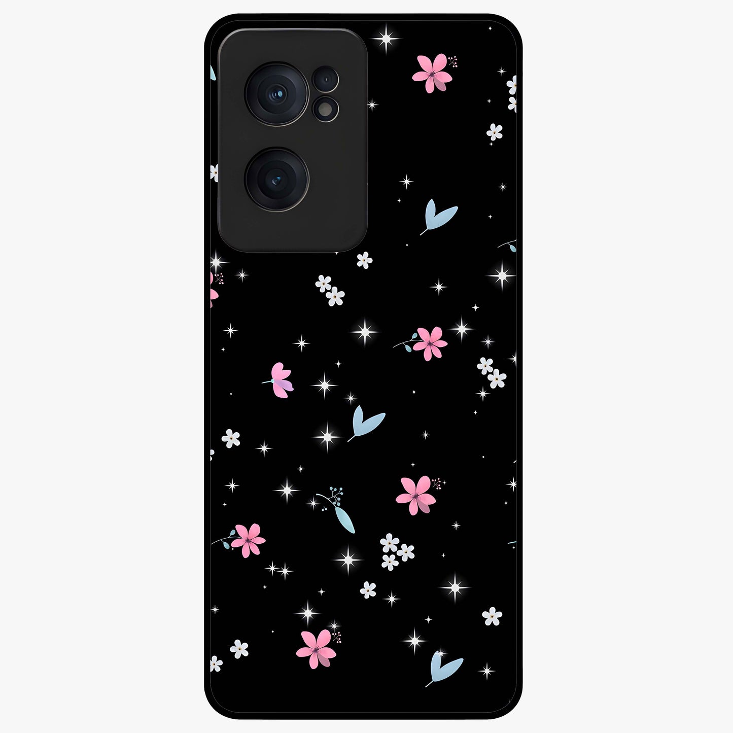 Black Aesthetic Wallpapers Glass Case for 1+Nord CE 2  bold front view featuring dark minimalist aesthetic artwork