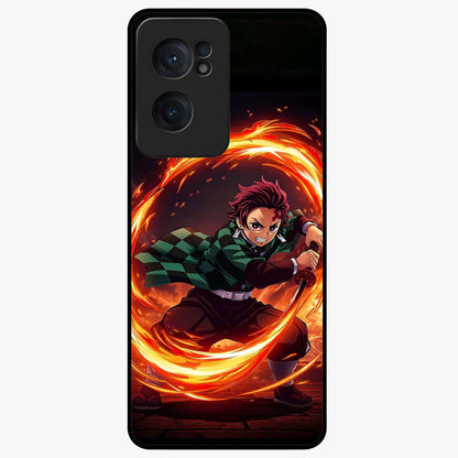 Blazing Sword Resolve Glass Case for 1+Nord CE 2  showing full back design in clean flat view with blazing sword artwork and glossy glass finish.