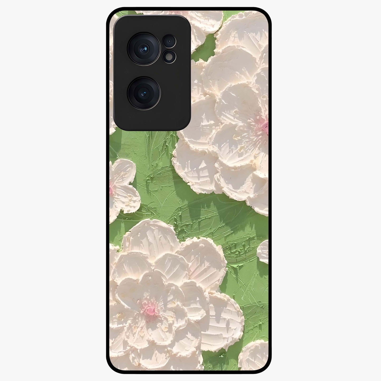 Blossom Meadow Dreams Glass Case for 1+Nord CE 2  dreamy front view featuring soft meadow floral artwork