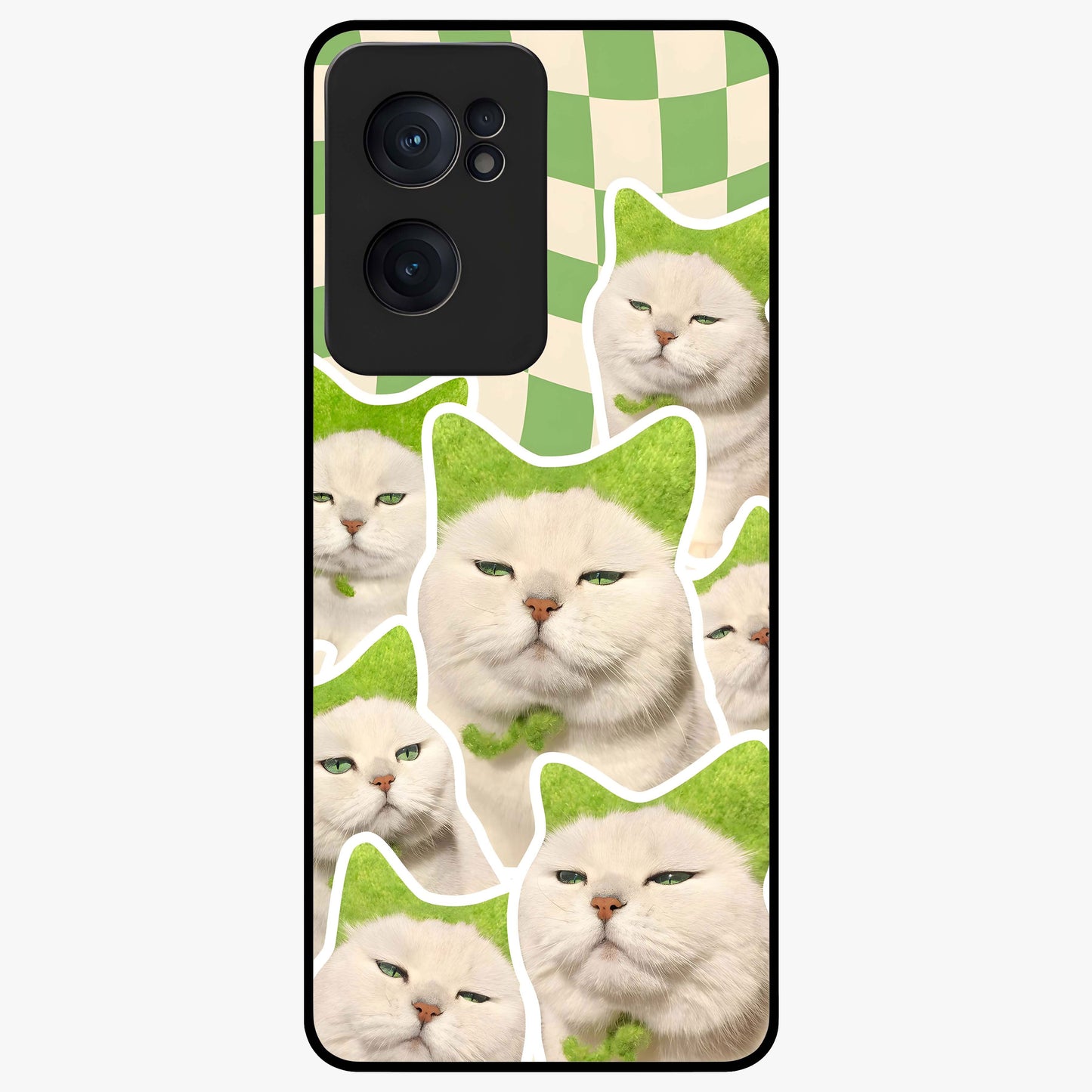 Cats Ethereal Bloom Glass Case for 1+Nord CE 2  artistic front view featuring cat illustration with soft floral bloom accents