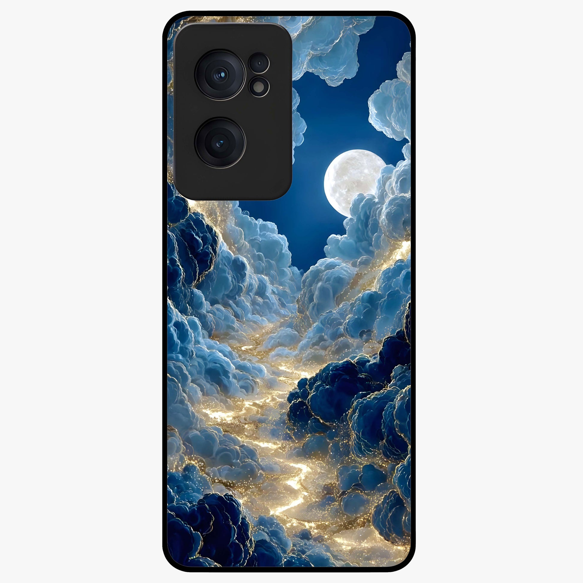 Celestial Cloud Path Glass Case for 1+Nord CE 2  serene front view featuring dreamy cloud pathway artwork