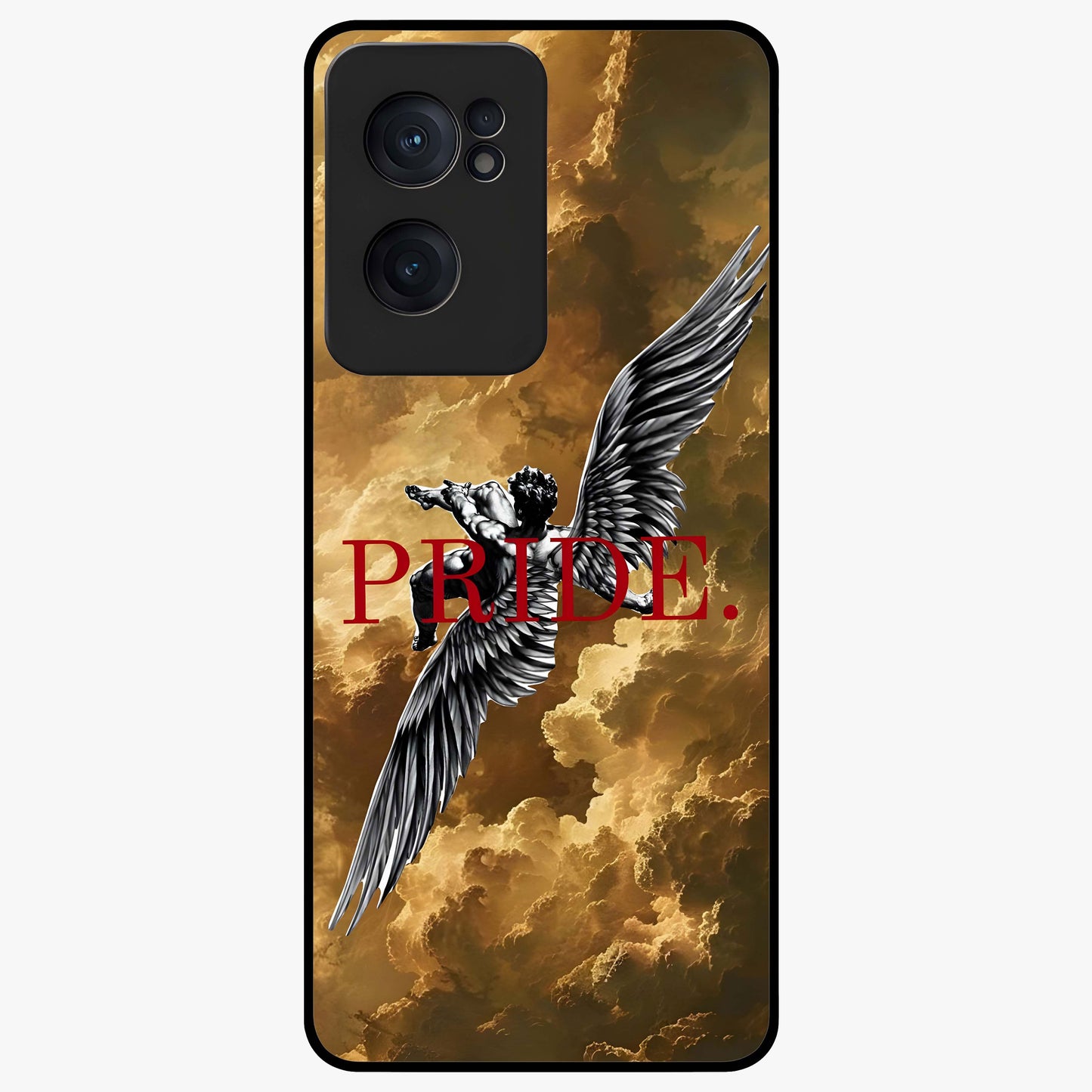 Celestial Fallen Pride Glass Case for 1+Nord CE 2  bold front view featuring dramatic cosmic artwork with dark celestial tones