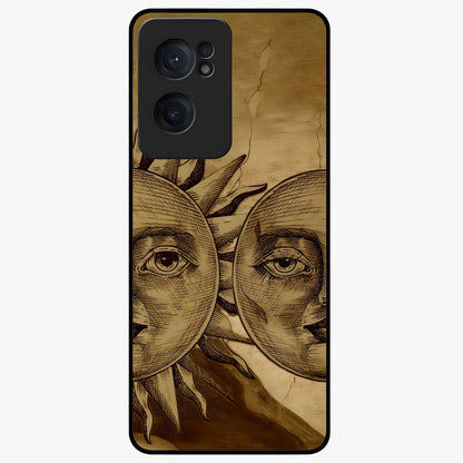 Celestial Relic Glow Glass Case for 1+Nord CE 2  mystical front view featuring ancient relic inspired cosmic artwork