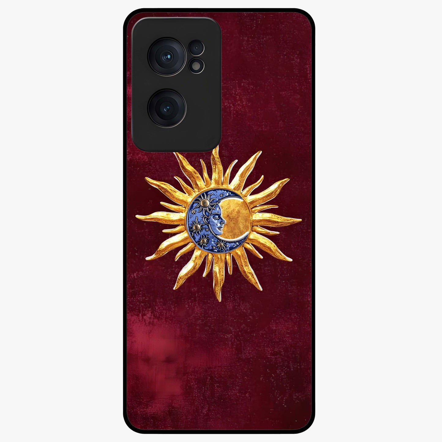 Celestial Unity Charm Glass Case for 1+Nord CE 2  symbolic front view featuring harmonious celestial artwork