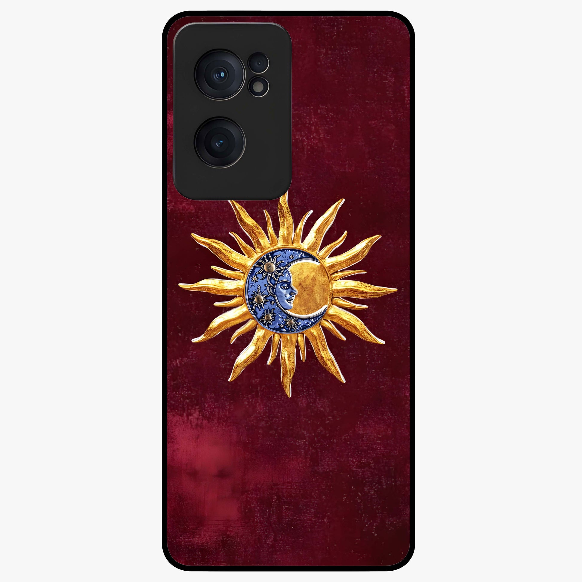 Celestial Unity Charm Glass Case for 1+Nord CE 2  symbolic front view featuring harmonious celestial artwork