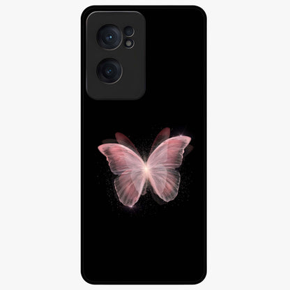 Celestial Wings Butterfly Glass Case for 1+Nord CE 2  elegant front view featuring butterfly artwork with cosmic accents