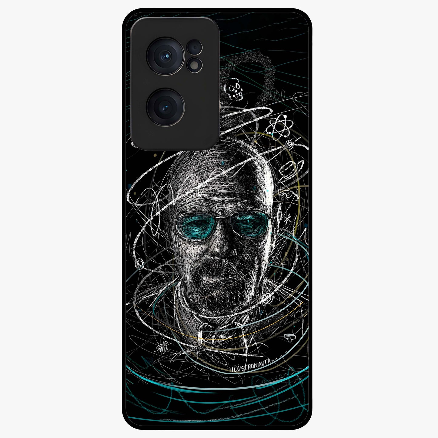 Chaotic Mind Genius Glass Case for 1+Nord CE 2  bold front view featuring expressive abstract typography artwork