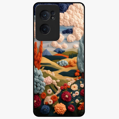 Cloud Cotton Meadows Printed Glass Case for 1+Nord CE 2  soft front view featuring dreamy meadow artwork with cloud inspired tones