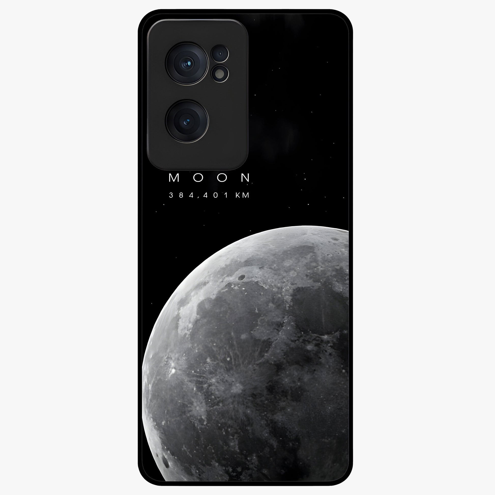 Cosmic Moon Glow Glass Case for 1+Nord CE 2  serene front view featuring glowing moon artwork with celestial tones