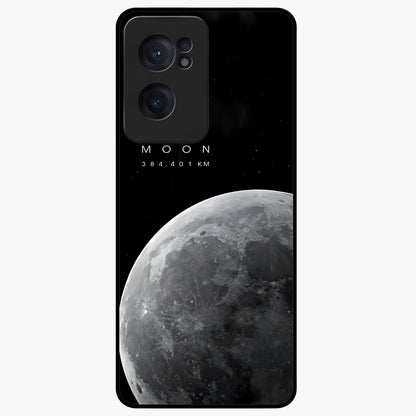 Cosmic Moon Glow Glass Case for 1+Nord CE 2  serene front view featuring glowing moon artwork with celestial tones
