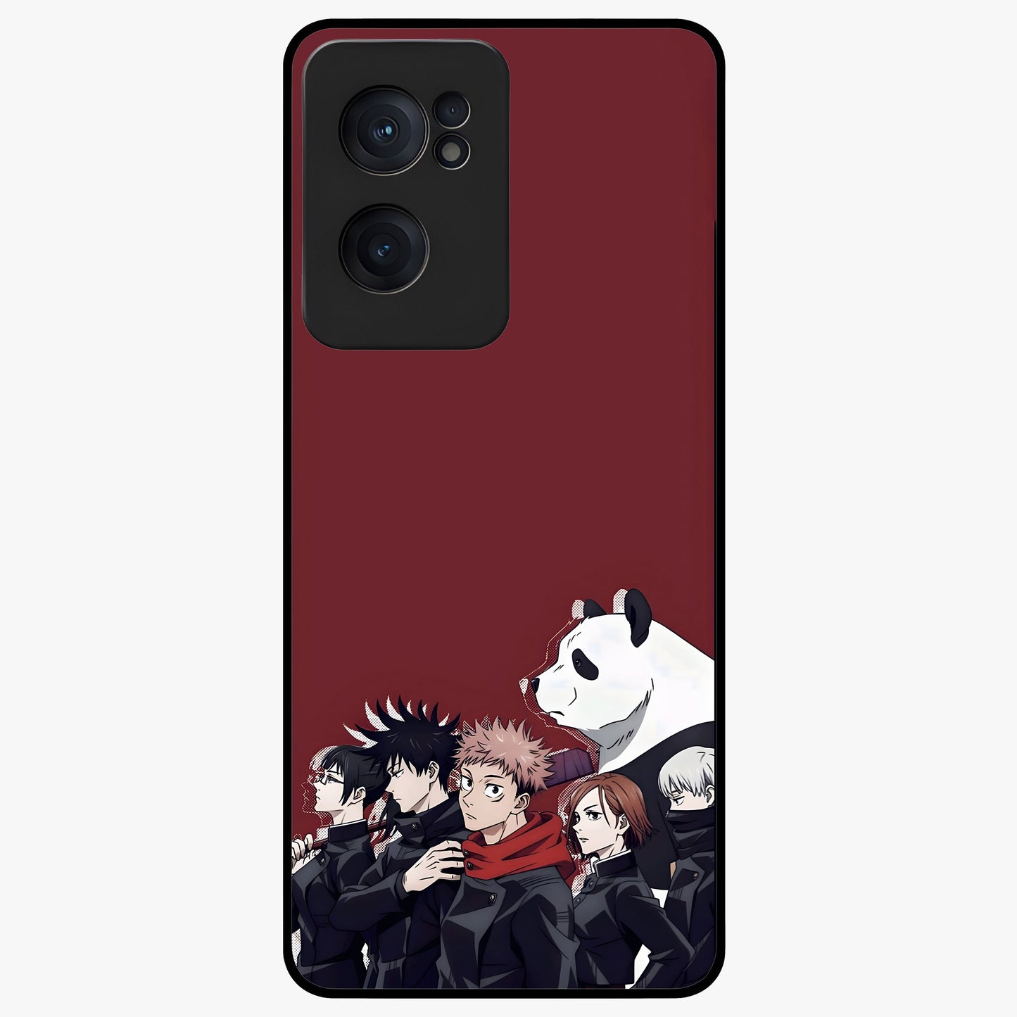 Crimson Crow Judgment Glass Case for 1+Nord CE 2  striking front view featuring bold crow illustration in crimson tones