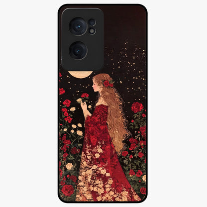 Crimson Dreams Glass Case for 1+Nord CE 2  elegant front view featuring rich red artistic artwork