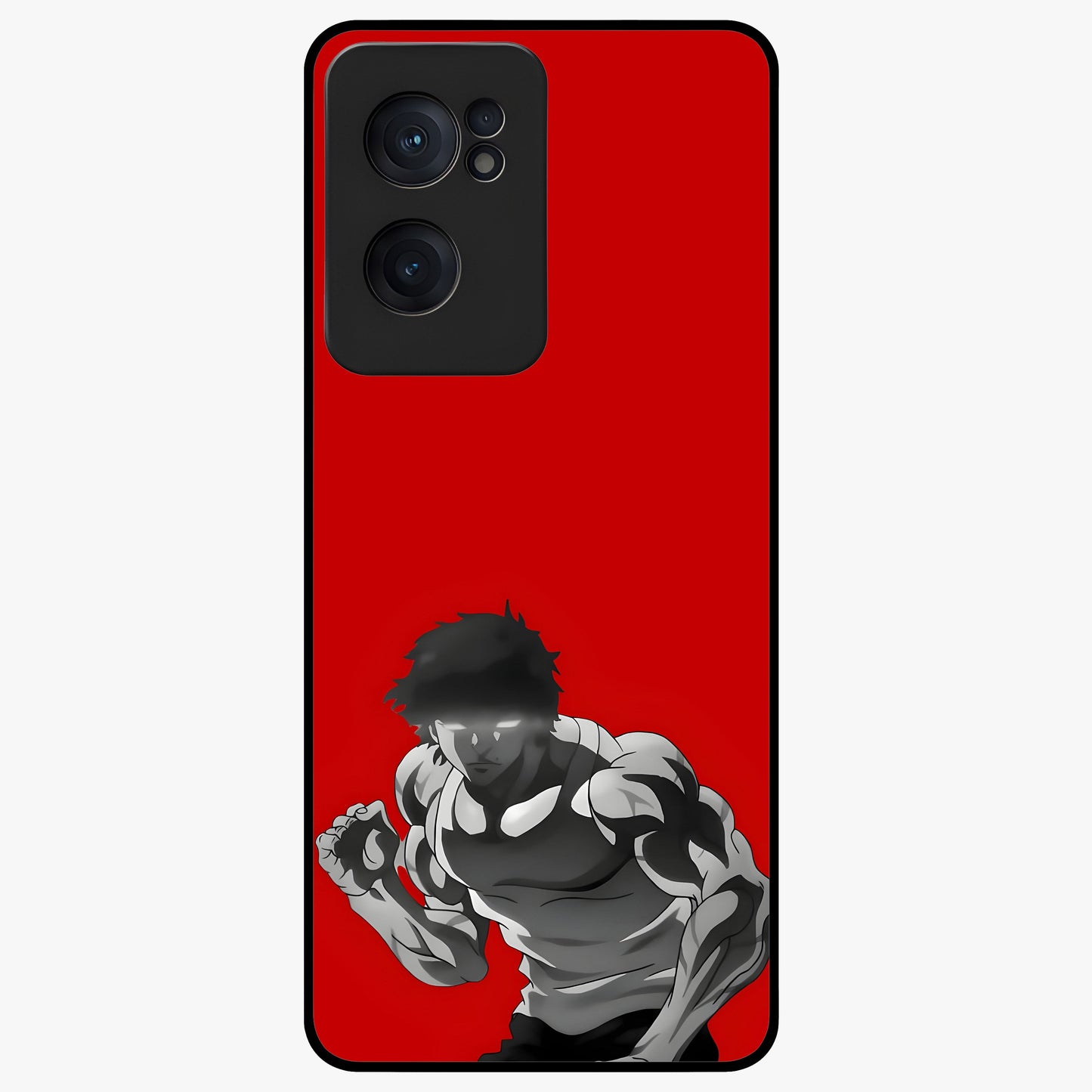 Crimson Power Rush Glass Case for 1+Nord CE 2  bold front view featuring dynamic red abstract motion artwork