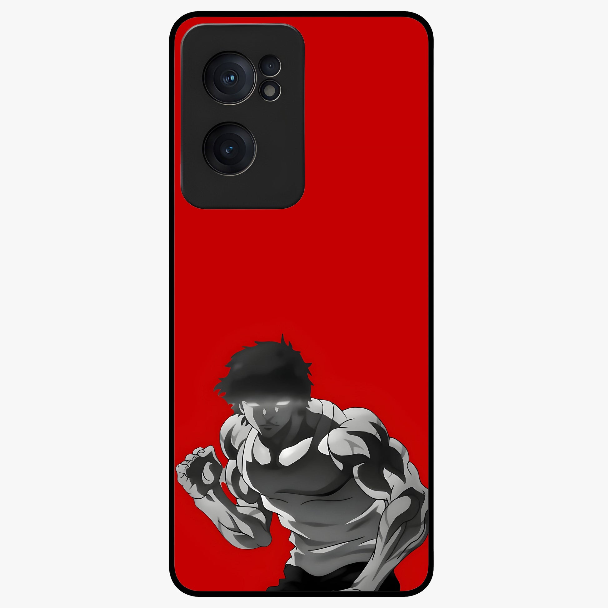 Crimson Power Rush Glass Case for 1+Nord CE 2  bold front view featuring dynamic red abstract motion artwork