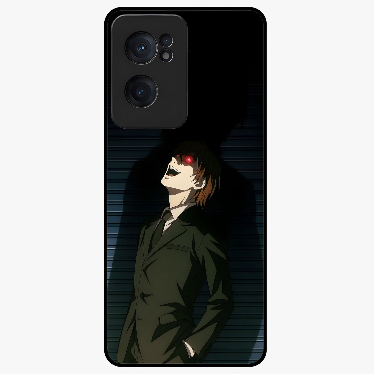 Crimson Shadow King Glass Case for 1+Nord CE 2  striking front view featuring bold shadow inspired crimson artwork