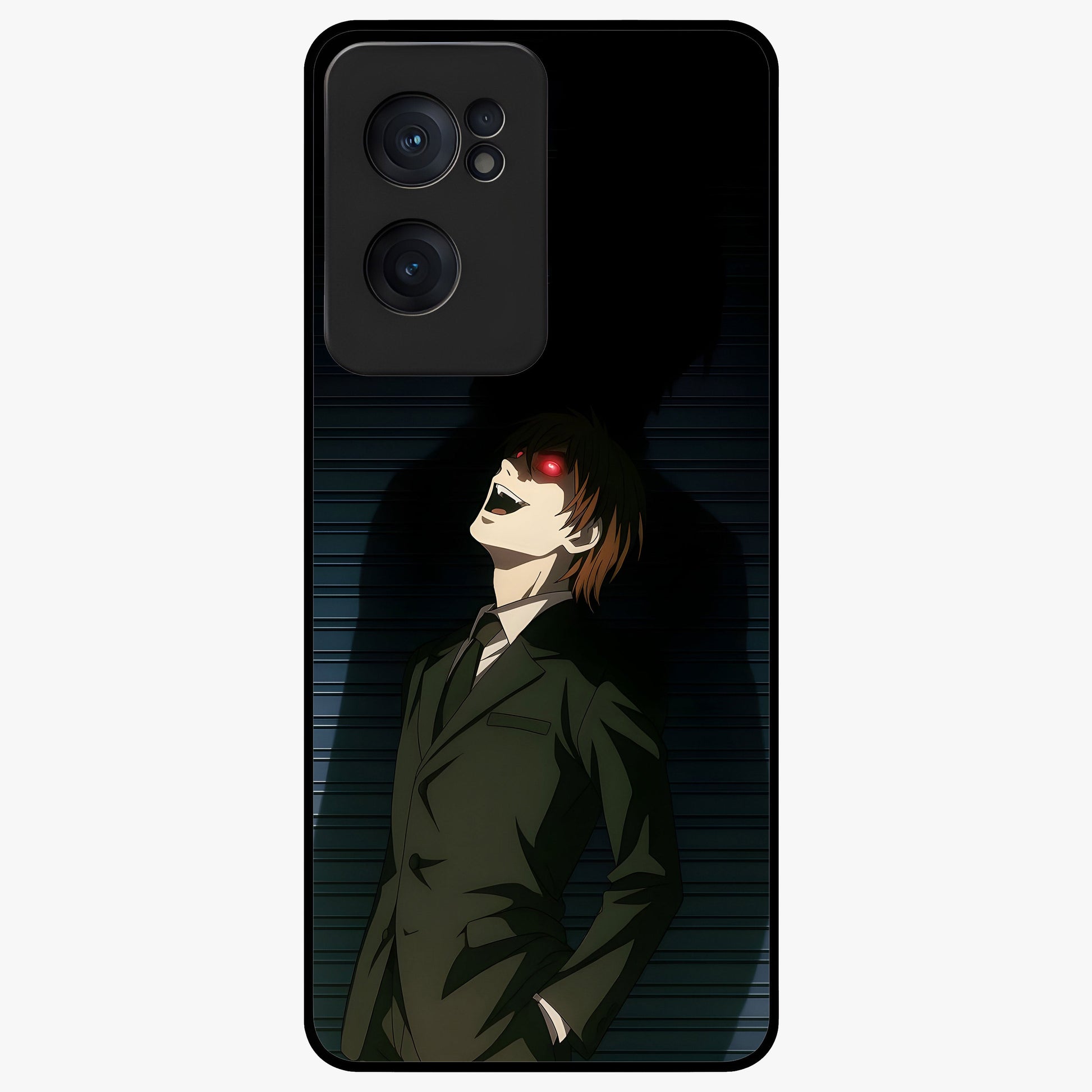 Crimson Shadow King Glass Case for 1+Nord CE 2  striking front view featuring bold shadow inspired crimson artwork