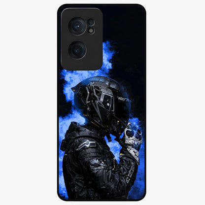 Cyber Sentinel Protocol Glass Case for 1+Nord CE 2  bold front view featuring futuristic cyberpunk inspired artwork