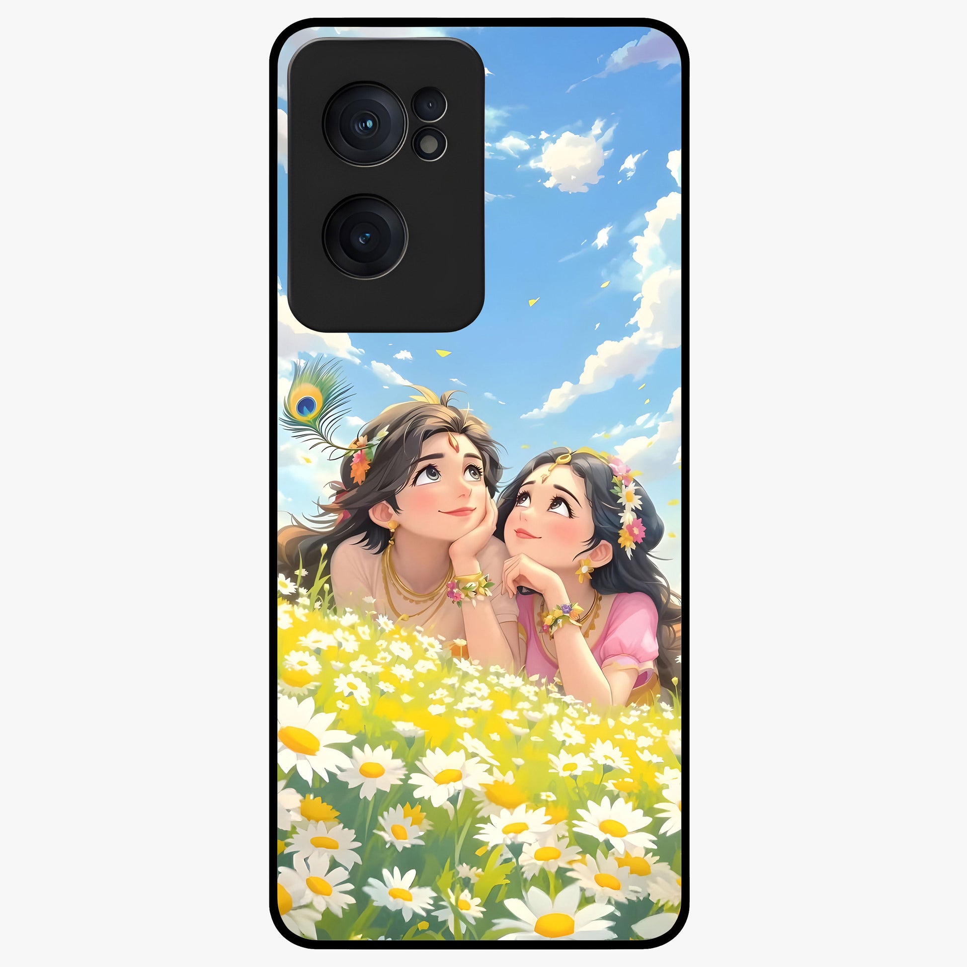 Daisy Daydream Love Glass Case for 1+Nord CE 2  soft front view featuring romantic daisy floral artwork
