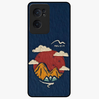 Dream Beyond Mountains Glass Case for 1+Nord CE 2  scenic front view featuring inspirational mountain landscape artwork