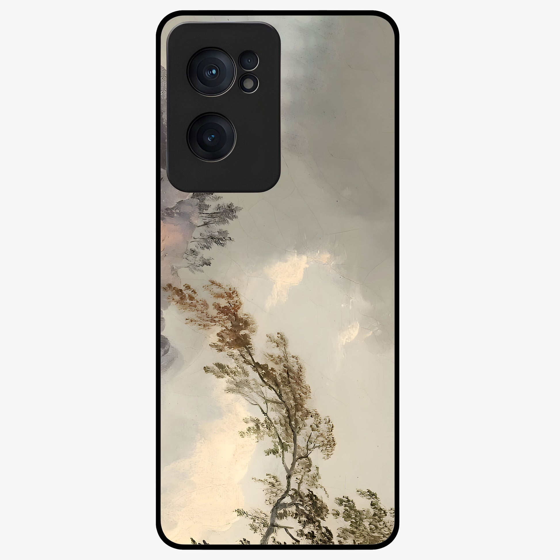 Dreamlike Wind Field Glass Case for 1+Nord CE 2  serene front view featuring flowing meadow artwork with soft wind inspired tones