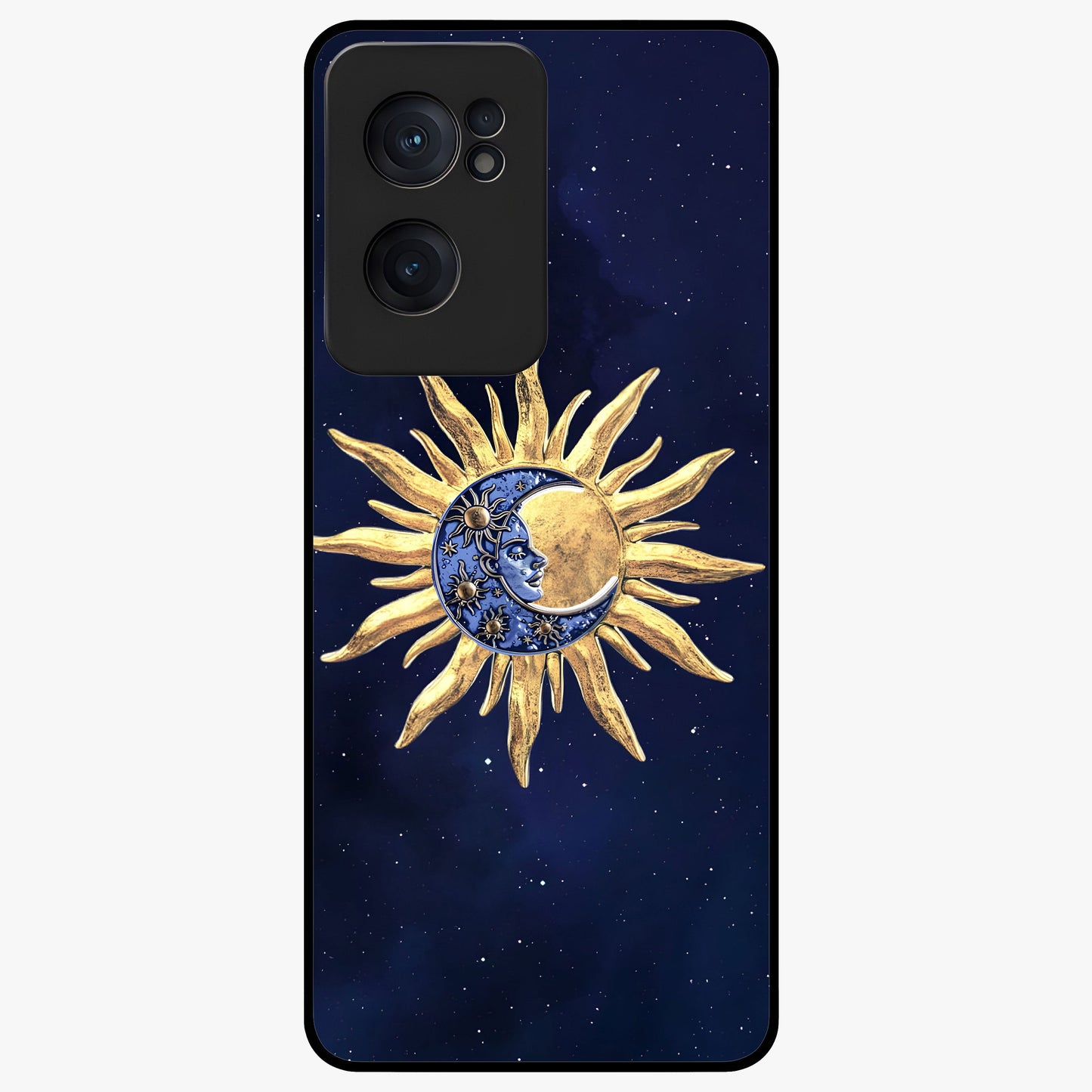 Eternal Cosmic Balance Glass Case for 1+Nord CE 2  artistic front view featuring symmetrical cosmic artwork