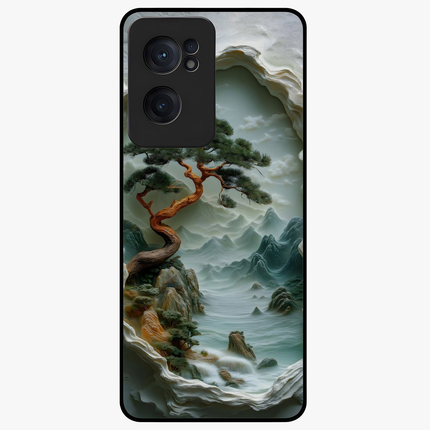 Eternal Nature Spirit Glass Case for 1+Nord CE 2  serene front view featuring earthy nature inspired artwork