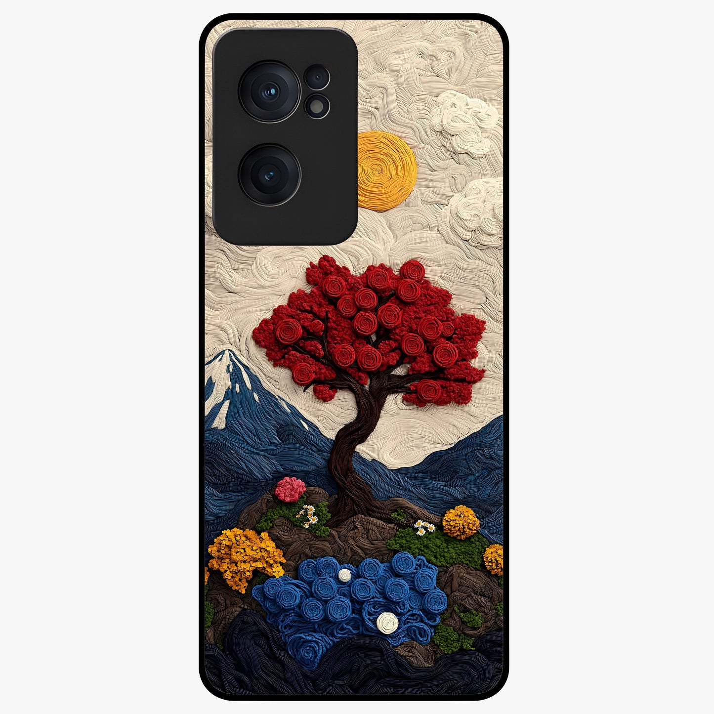 Eternal Nature Tapestry Glass Case for 1+Nord CE 2  elegant front view featuring intricate nature tapestry artwork