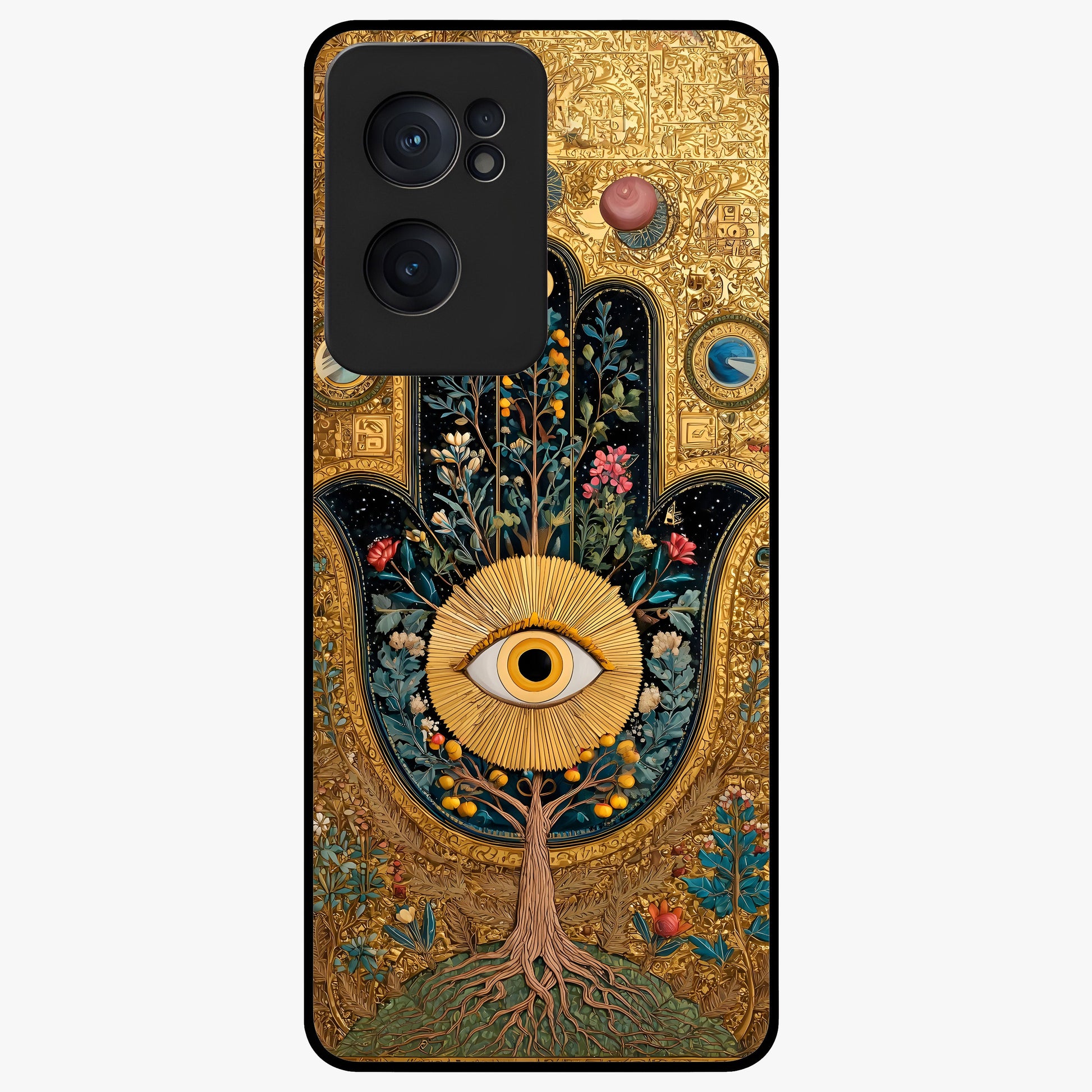 Ethereal Evil Eye Glass Case for 1+Nord Ce 2  mystical front view featuring soft glowing evil eye artwork