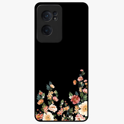 Floral Design With a Custom Personalized Name Glass Case for 1+Nord CE 2  graceful front view featuring floral artwork with personalized name design