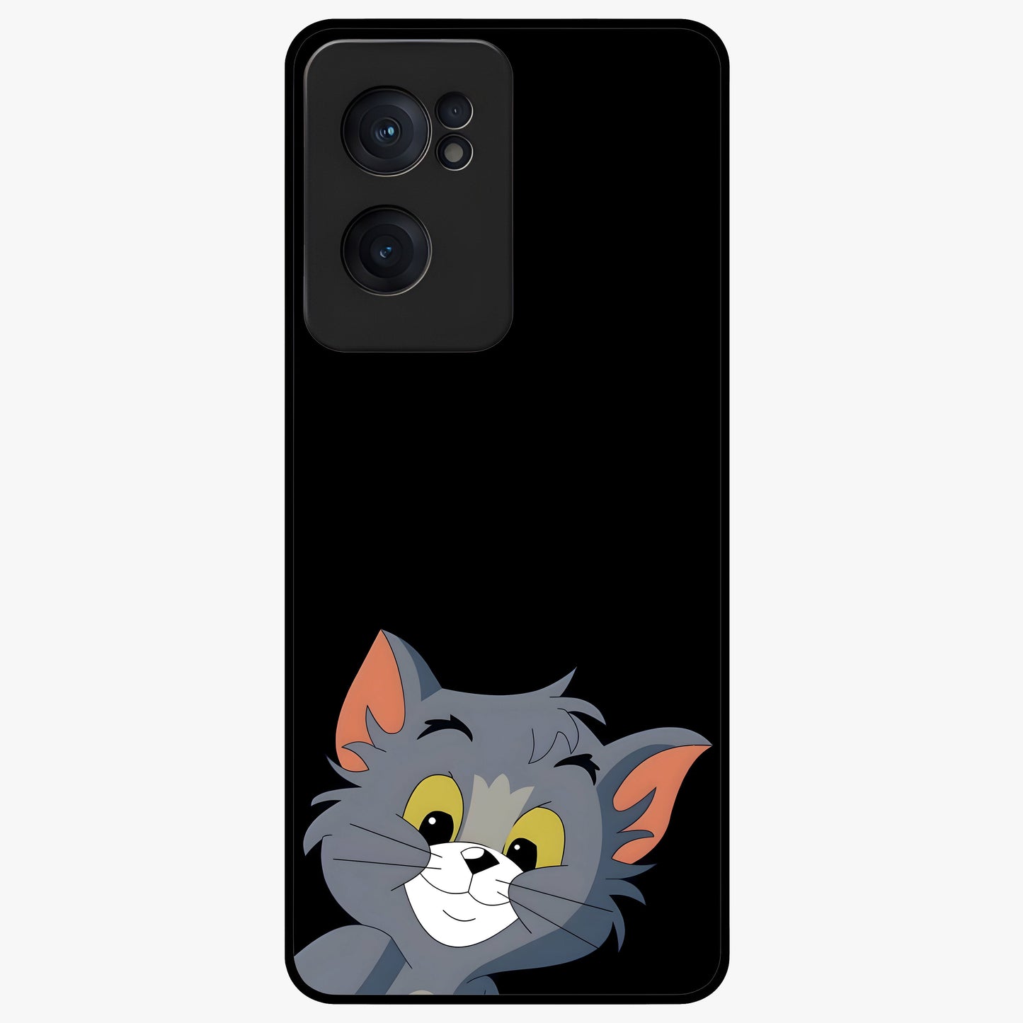 Forever Chasing Love Tom Glass Case for 1+Nord CE 2  charming front view featuring animated love themed character artwork