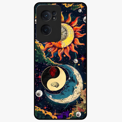Future Universe Glass Case for 1+Nord CE 2  futuristic front view featuring cosmic inspired abstract artwork