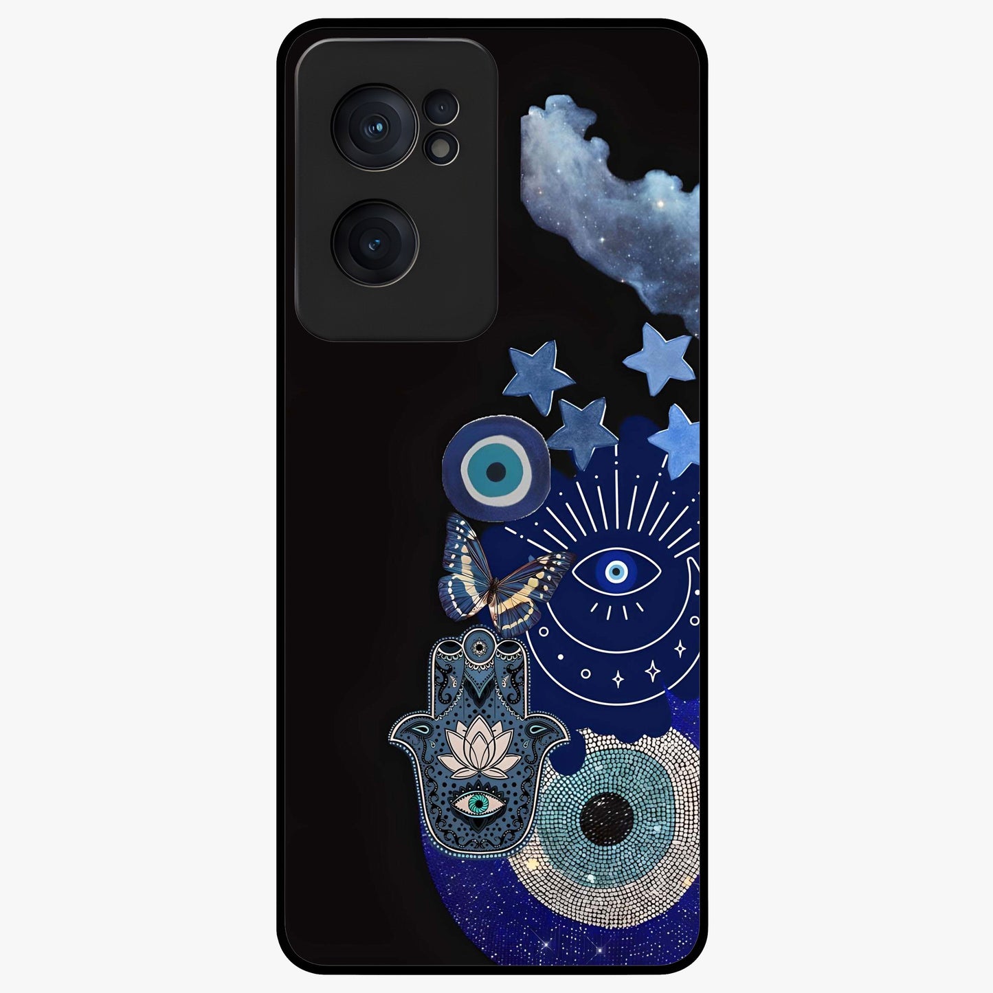 Galactic Charm Cluster Glass Case for 1+Nord CE 2  artistic front view featuring clustered cosmic charm artwork