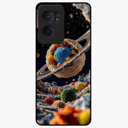 Galactic Dessert Dream Printed Glass Case for 1+Nord CE 2  playful front view featuring dessert themed artwork with cosmic twist