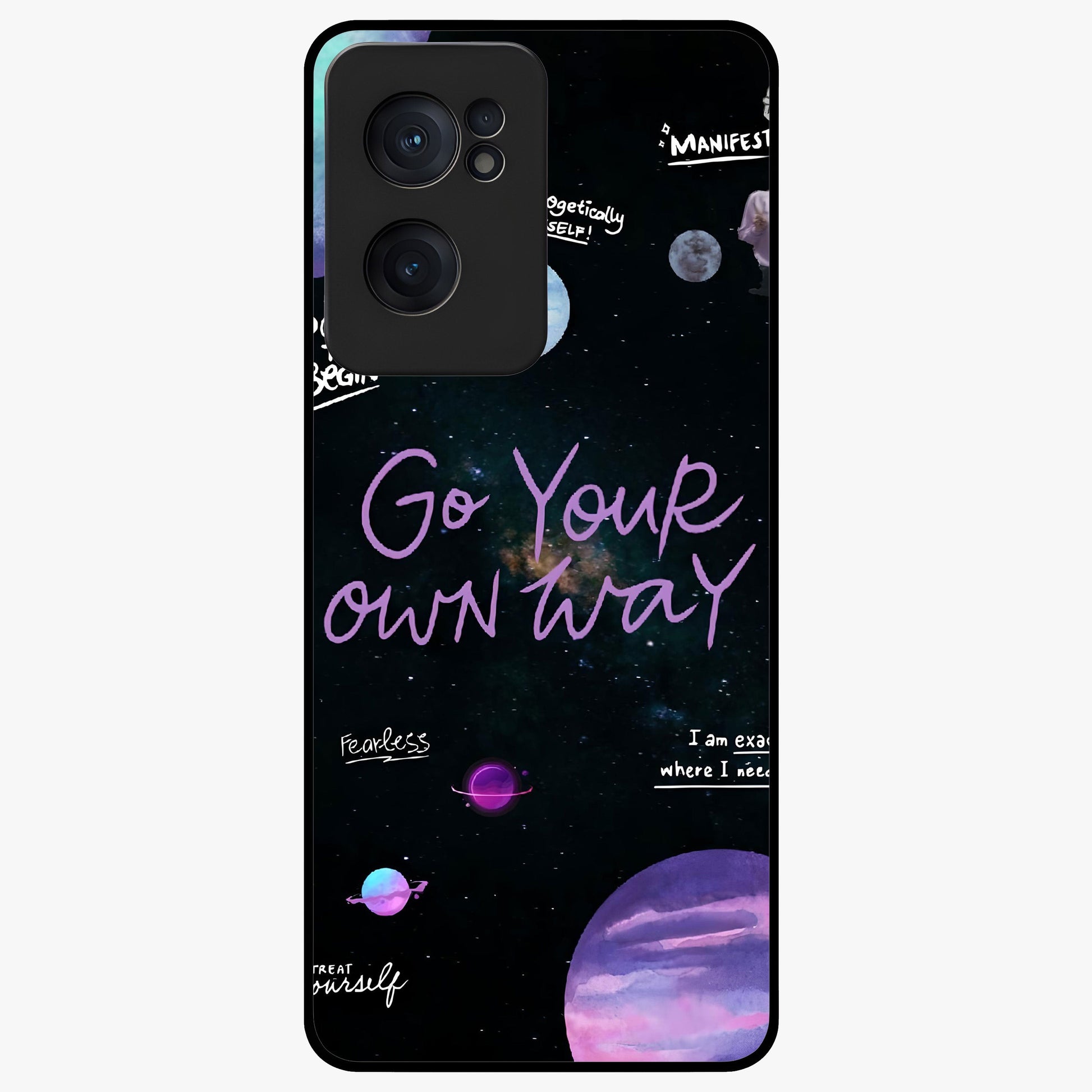 Galactic Vibes Universe Glass Case for 1+Nord CE 2  vibrant front view featuring universe inspired artistic artwork