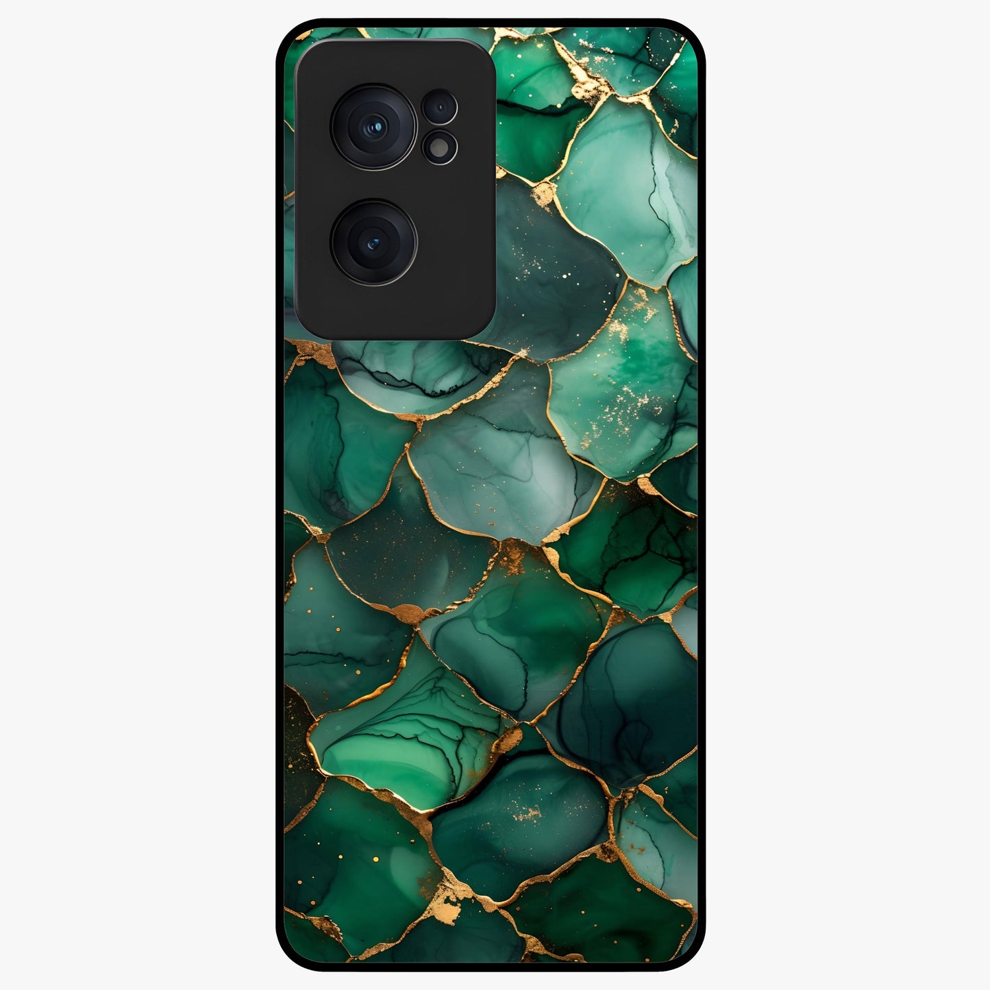 Geometric Polyester Pattern Glass Case for 1+Nord CE 2  modern front view featuring abstract geometric pattern artwork