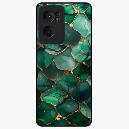 Geometric Polyester Pattern Glass Case for 1+Nord CE 2  modern front view featuring abstract geometric pattern artwork