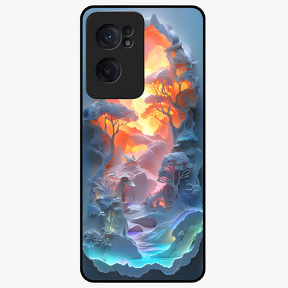 Glow Forest Portal Glass Case for 1+Nord CE 2  mystical front view featuring glowing forest gateway artwork