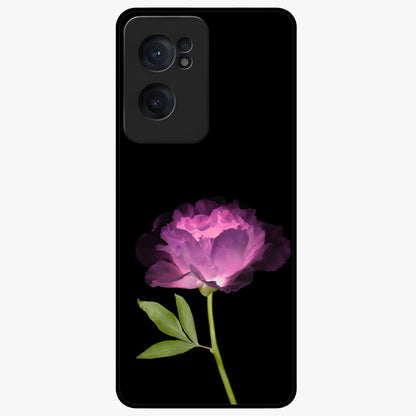 Glow Petal Bloom Glass Case for 1+Nord CE 2  radiant front view featuring luminous floral artwork
