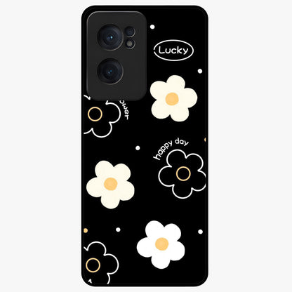 Happy Day Daisy Glass Case for 1+Nord CE 2  cheerful front view featuring bright daisy floral artwork