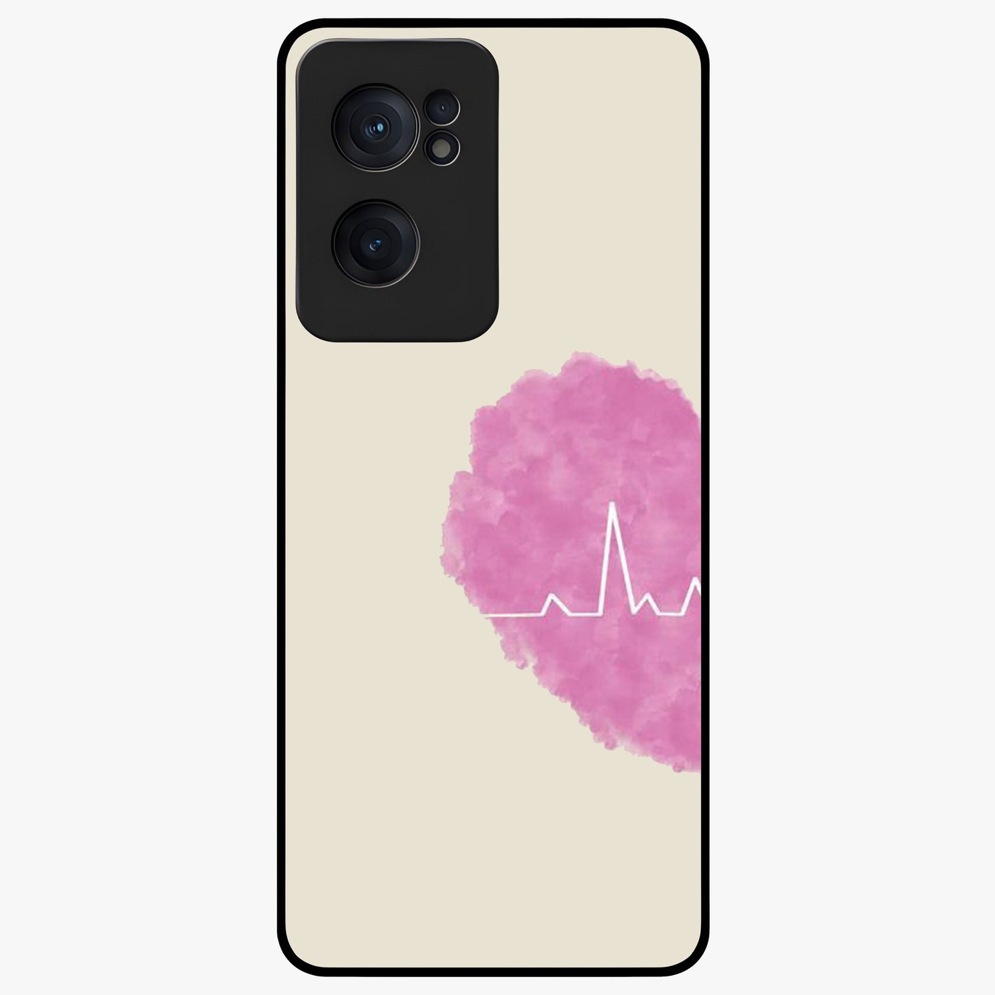 Heartbeat of Love Glass Case for 1+Nord CE 2  romantic front view featuring heartbeat inspired love artwork