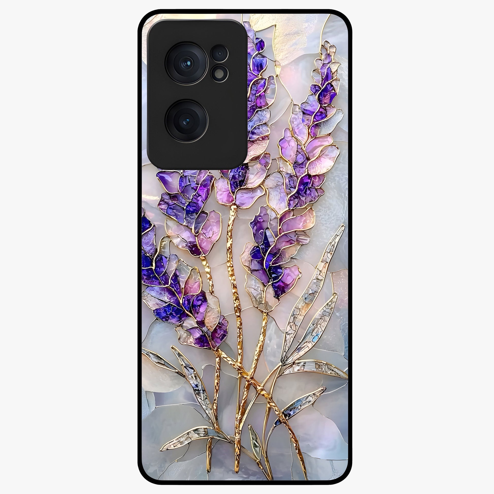 Lavender Dream Glow Glass Case for 1+Nord CE 2  radiant front view featuring glowing lavender inspired artwork
