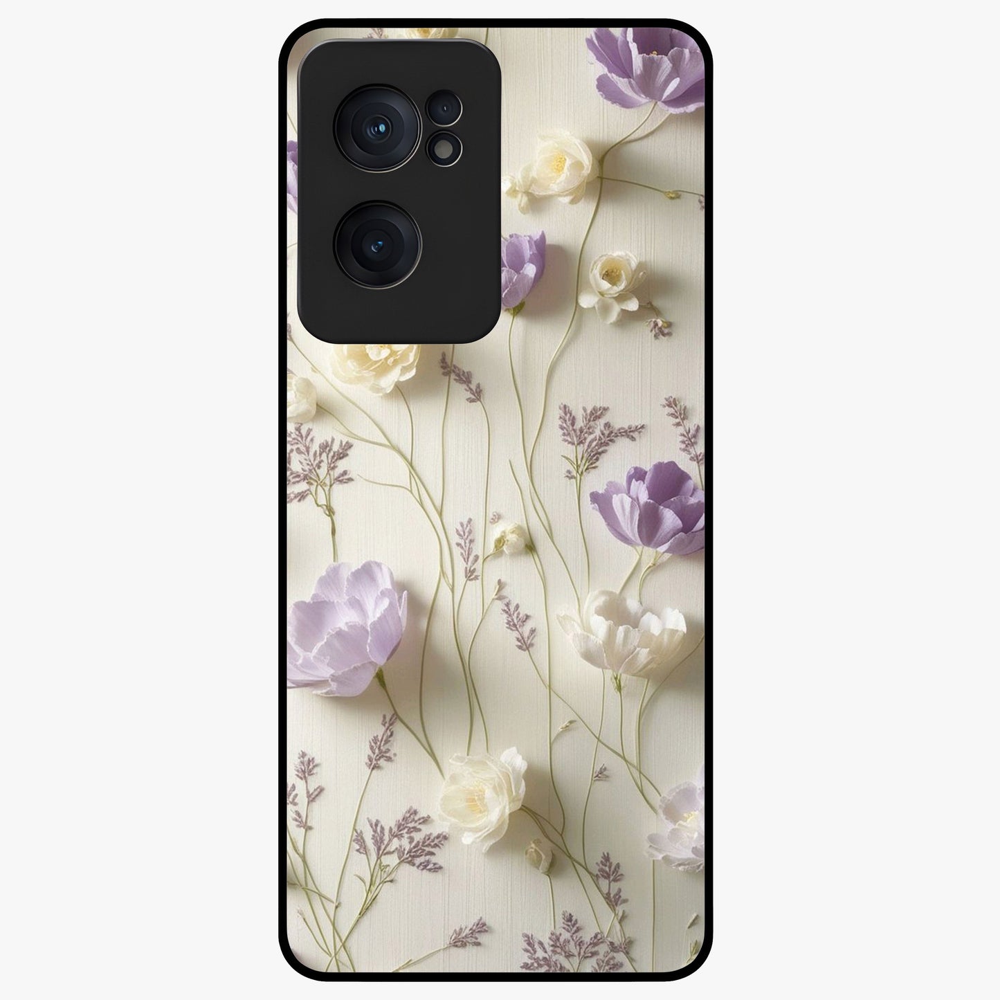 Lilac Breeze Harmony Glass Case for 1+Nord CE 2  soft front view featuring gentle lilac inspired artwork