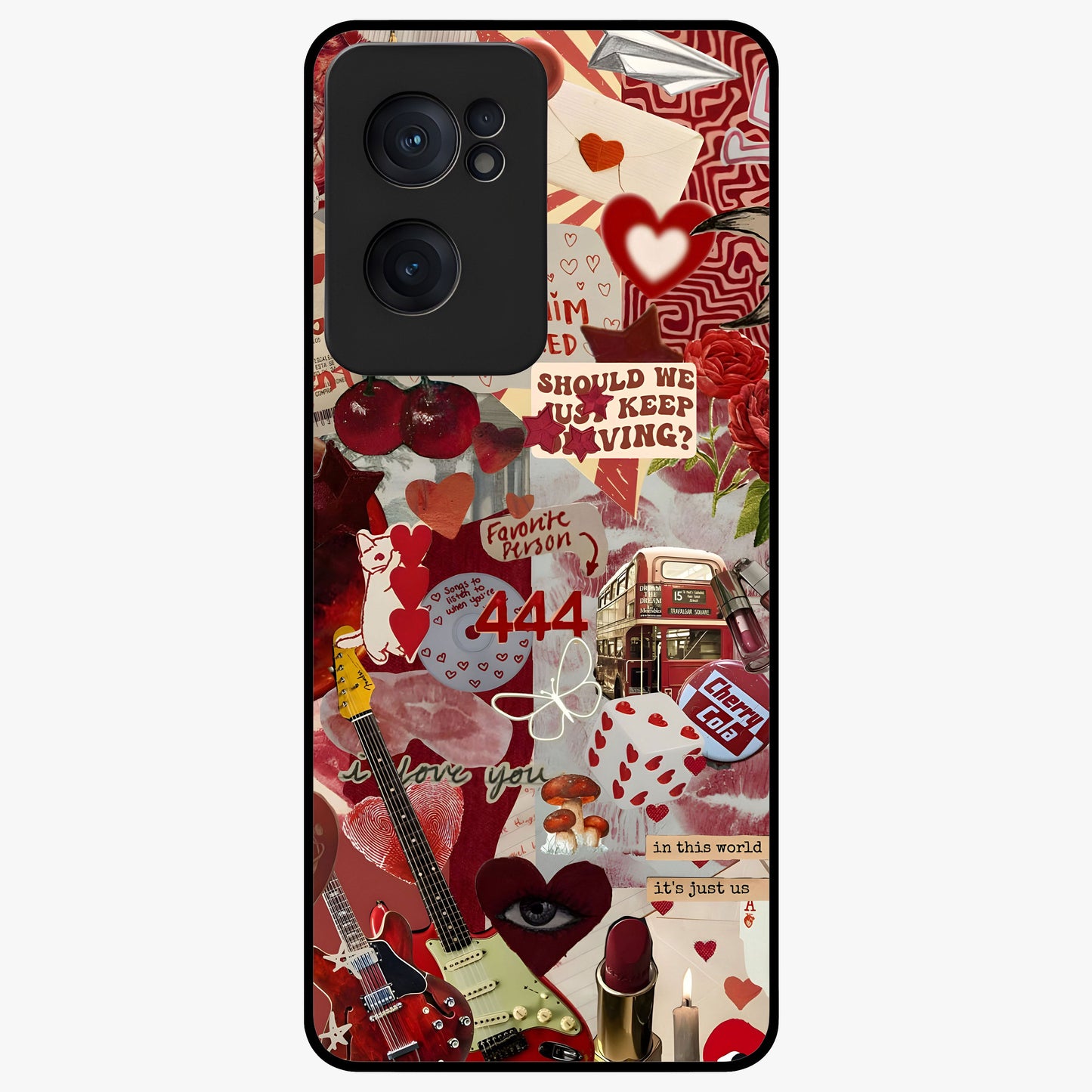 Lover’S Red Chaos Glass Case for 1+Nord CE 2  bold front view featuring intense red artistic artwork