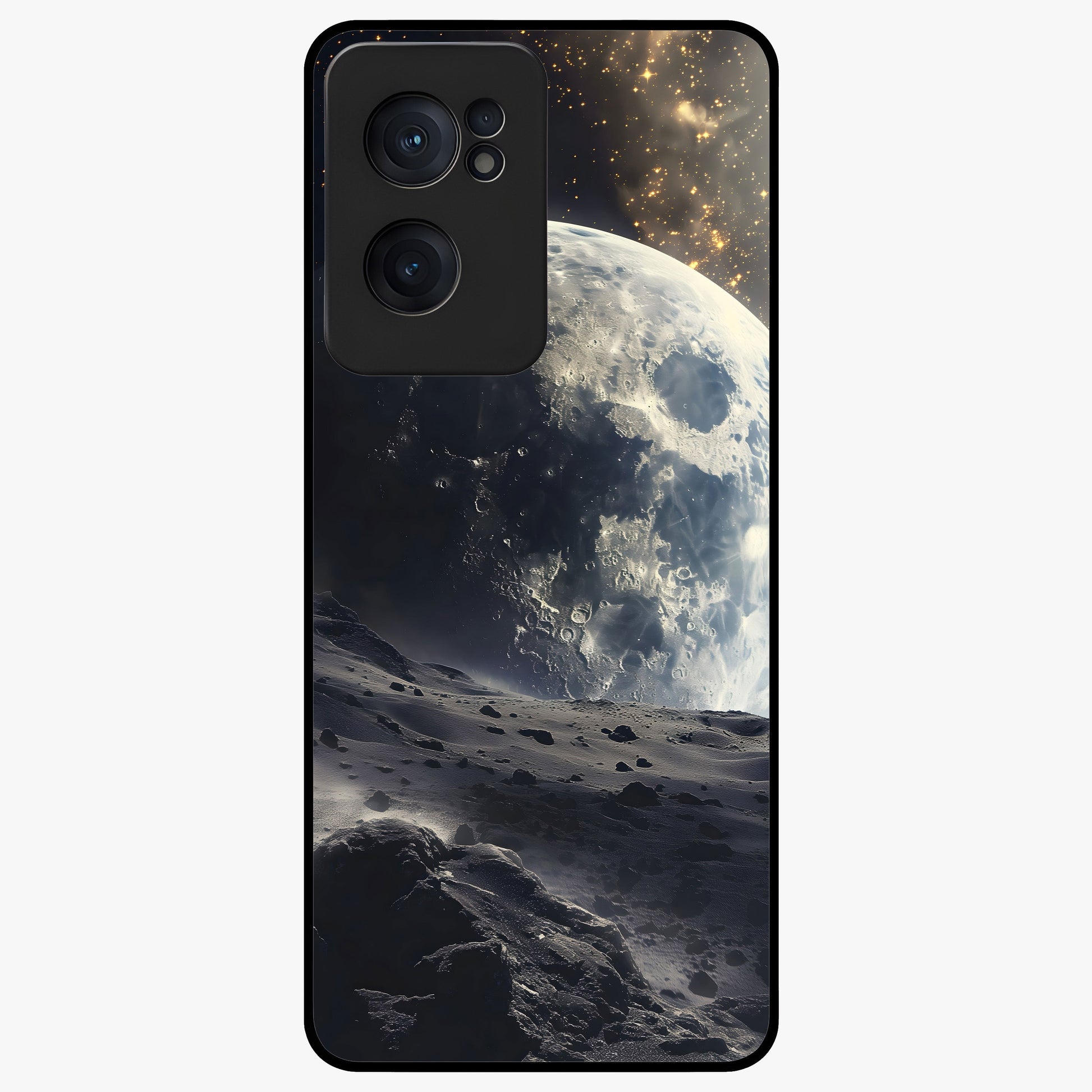 Lunar Horizon Glow Glass Case for 1+Nord CE 2  serene front view featuring moonlit horizon artwork