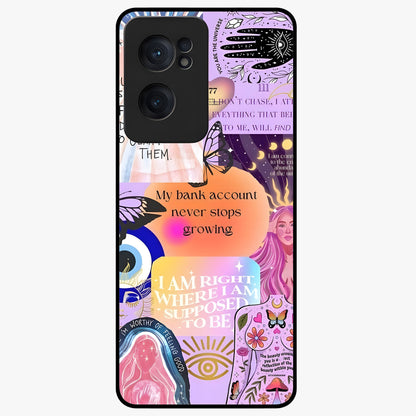 Manifestation Collage Glass Case for 1+Nord CE 2  creative front view featuring aesthetic vision board collage artwork